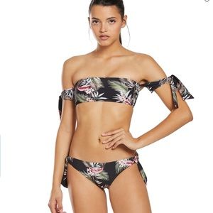 NWT Seafolly Australia Ocean Alley Tropical Cold Shoulder Hipster Bikini US Sz 4